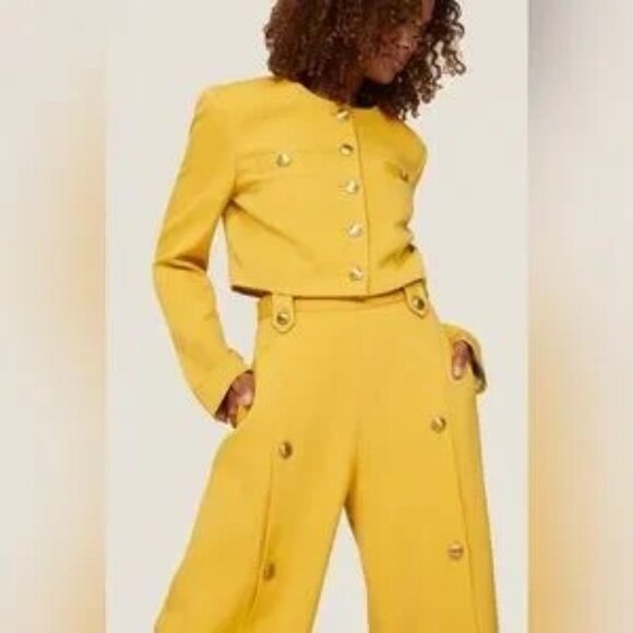 Rosetta Getty Button Front Trousers in Yellow Tweed. Sz8 - Picture 3 of 8